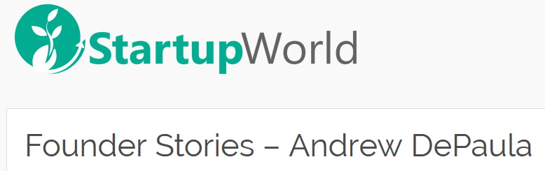 Startup World logo and story headline